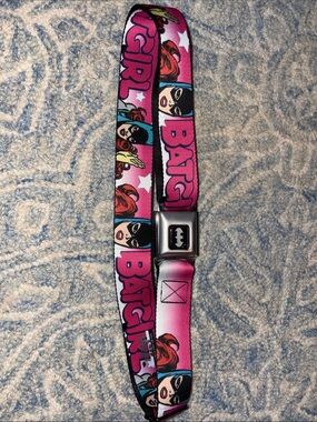 Buckle-Down Batgirl Kids Belt in Pink and Black